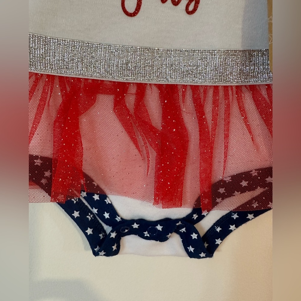 Baby Essentials 4th Of July Onesie With Built in Tutu NWT Various Sizes - Picture 2 of 5